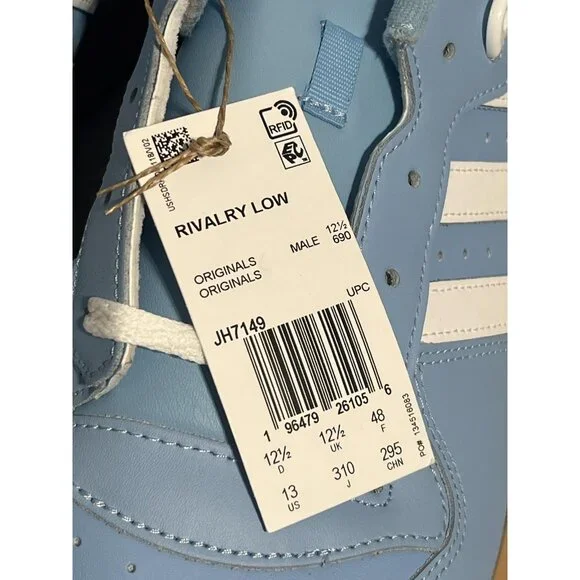 Adidas Rivalry Low Shoes Mens Size 13 Blue White Gum Sole Originals JH7149 New - Picture 8 of 16
